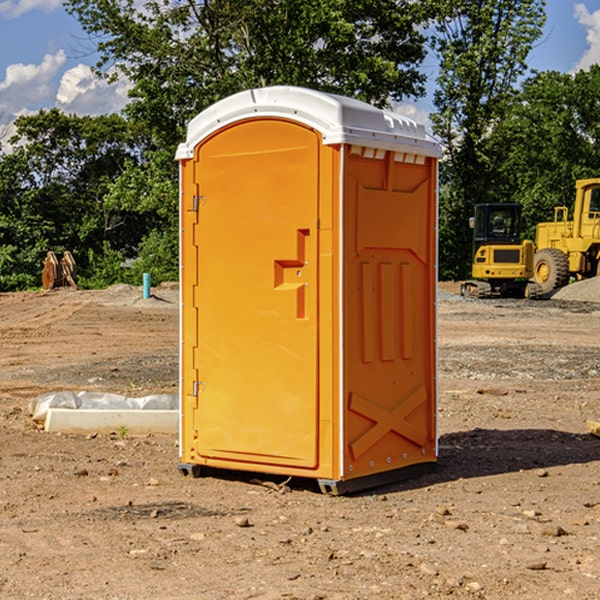 how often are the portable restrooms cleaned and serviced during a rental period in Vernon